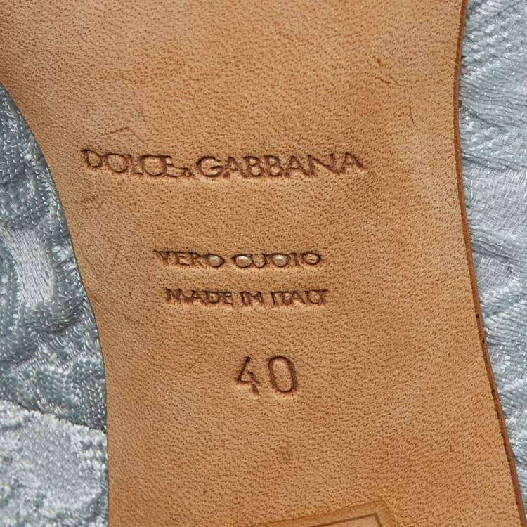 مملوكة مسبقًا Dolce & Gabbana Light Blue Brocade Fabric Pointed Toe Pumps Size 40