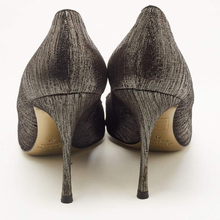 Pre Owned Dolce & Gabbana Metallic Laminated Suede Pointed Toe Pumps Size 41