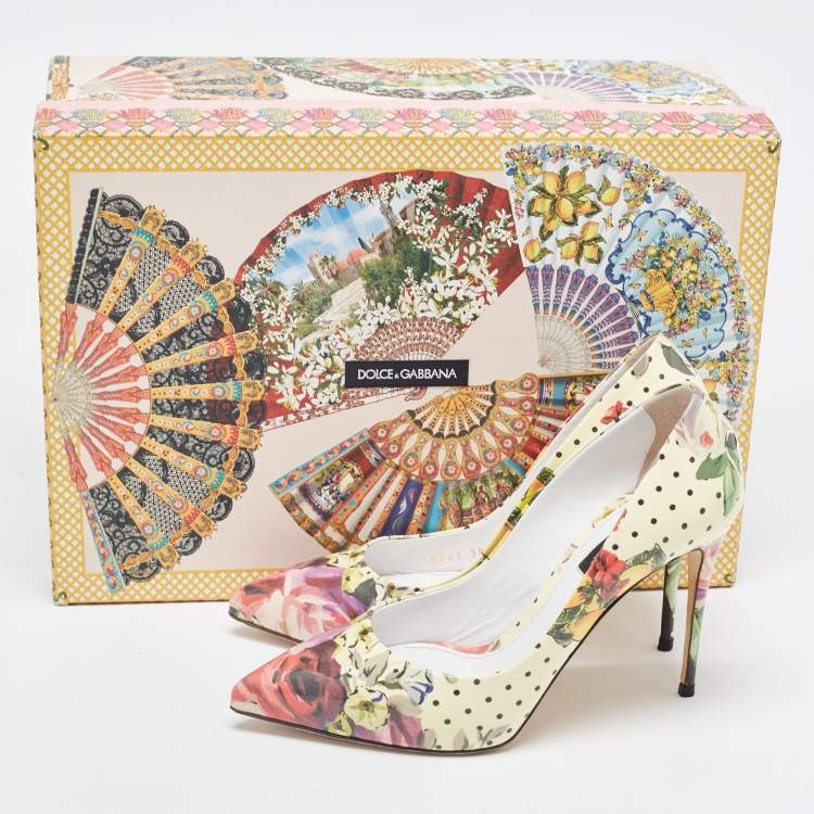 مملوكة مسبقًا Dolce & Gabbana Multicolor Floral Print Patent Leather Pointed Toe Pumps Size 38