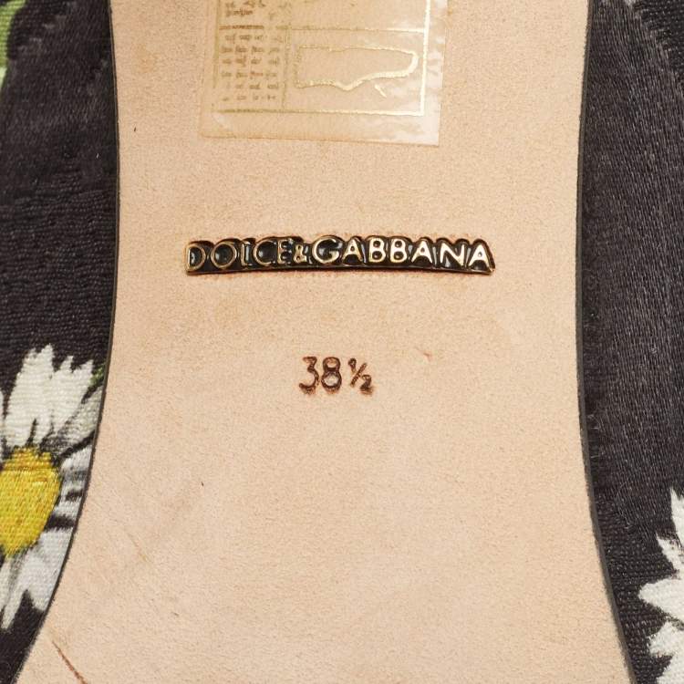Pre Owned Dolce & Gabbana Multicolor Floral Print Brocade Fabric Crystal Embellished Pumps Size 38.5