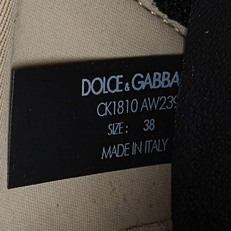 Pre Owned Dolce & Gabbana Beige/Brown Suede and Neoprene NS1 Sneakers Size 38