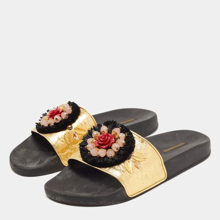 【関税＆送料込み】Dolce & Gabbana Floral Slide Sandals Dolce & Gabbana floral-print Slides | White | FARFETCH