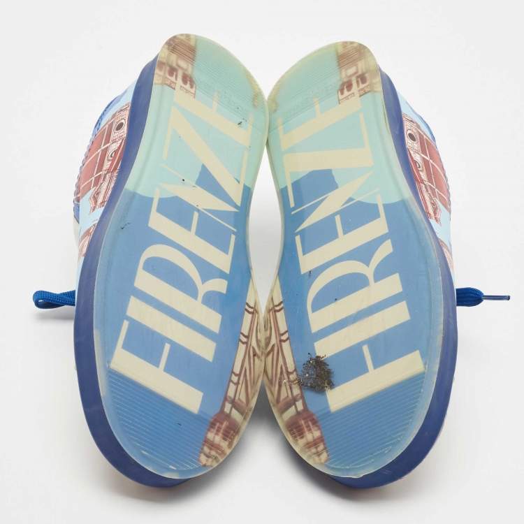 Pre Owned Dolce & Gabbana Tricolor Printed Leather Low Top Sneakers Size 39.5
