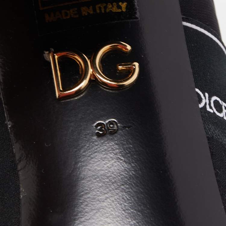 Pre Owned Dolce & Gabbana Black Fabric Slide Sandals Size 39