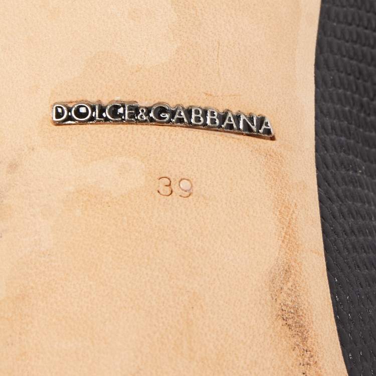 Pre Owned Dolce & Gabbana Black Lizard Embossed Leather Embellished Pumps Size 39