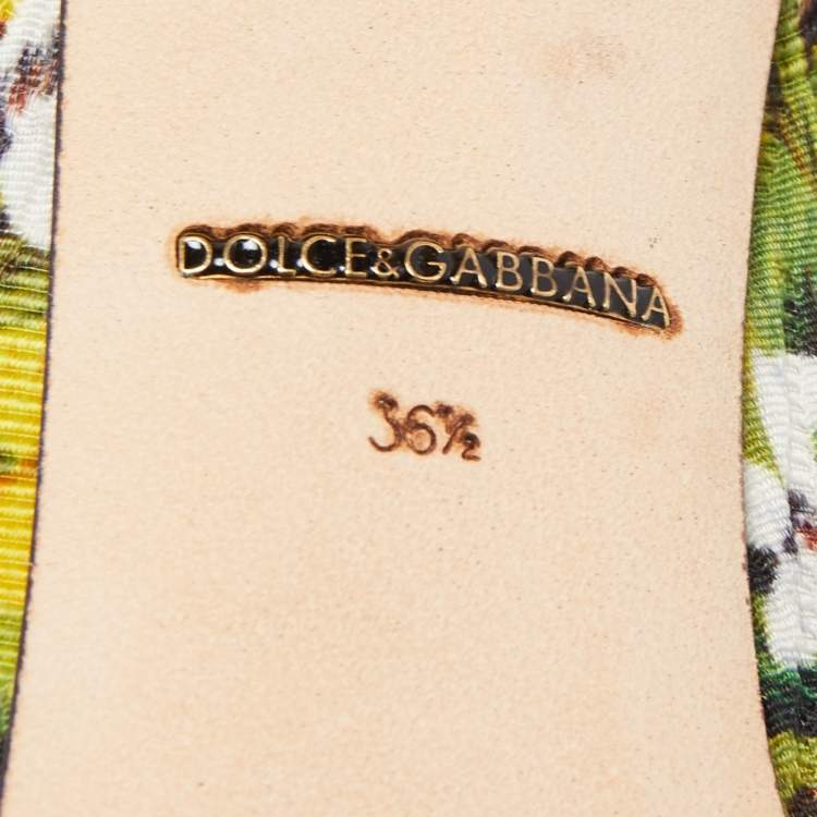 Pre Owned Dolce & Gabbana Multicolor Brocade Fabric Floral Print  Crystal Embellished Pumps Size 36.5