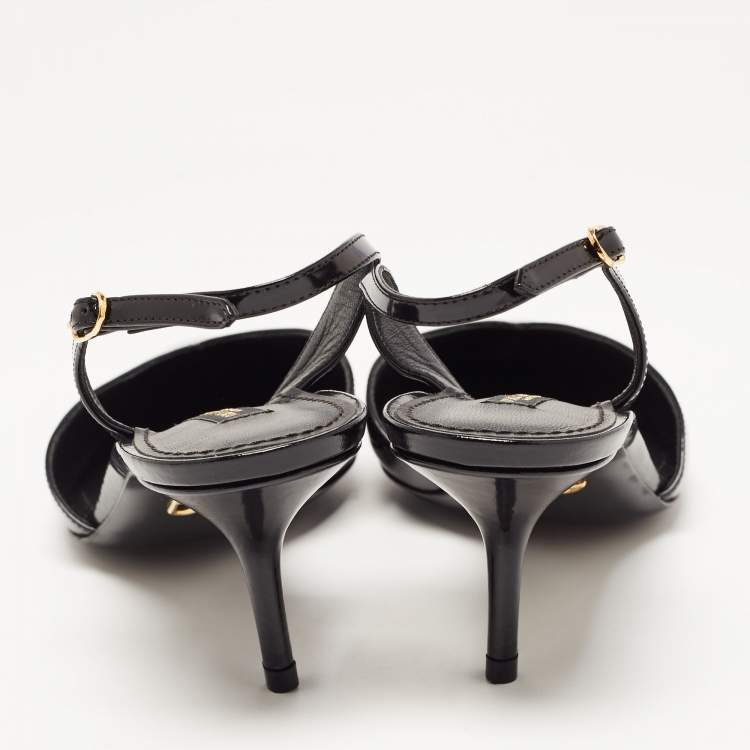 Pre Owned Dolce & Gabbana Black Patent Leather D'orsay Pumps Size 37