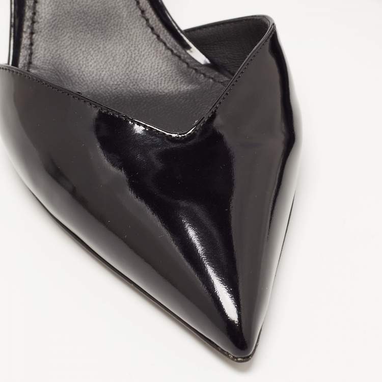 Pre Owned Dolce & Gabbana Black Patent Leather D'orsay Pumps Size 37