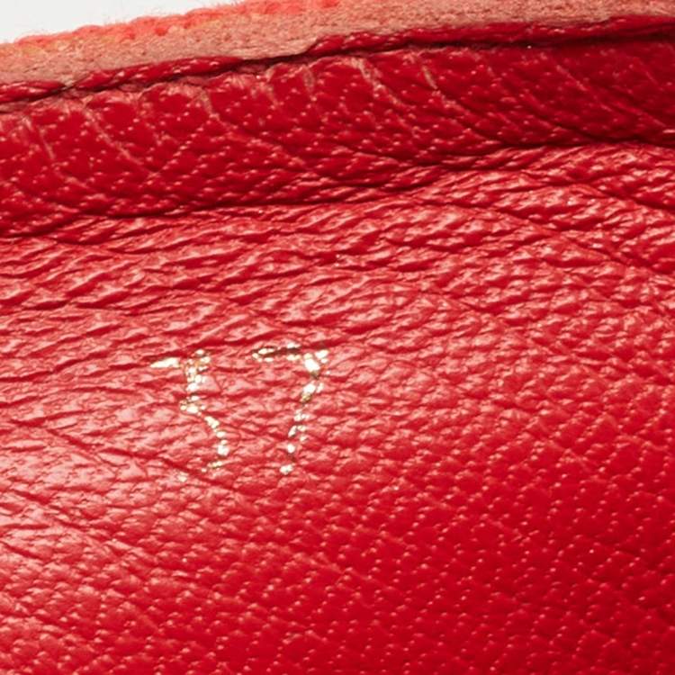 Pre Owned Dolce & Gabbana Red Canvas Locket Flower Jewel Embroidered Espadrilles Flats Size 37