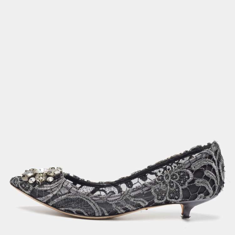 Dolce Gabbana White Taormina Lace Crystal Heels Pumps Shoes - Walmart.com