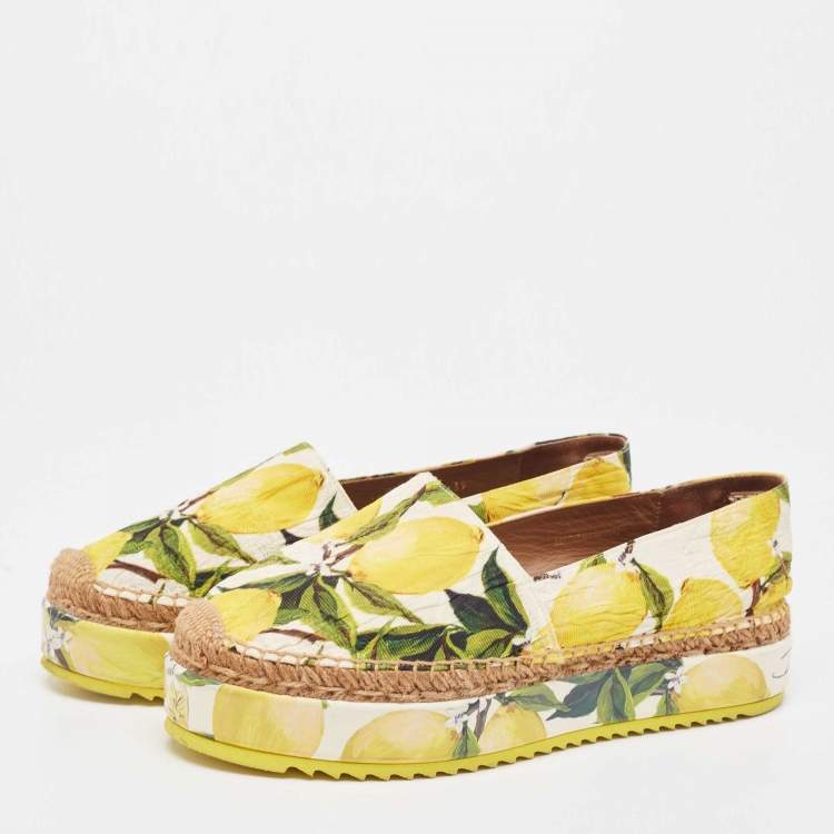 Pre Owned Dolce & Gabbana Multicolor Brocade Fabric Platform Espadrilles Size 39