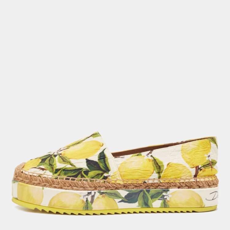 Pre Owned Dolce & Gabbana Multicolor Brocade Fabric Platform Espadrilles Size 39