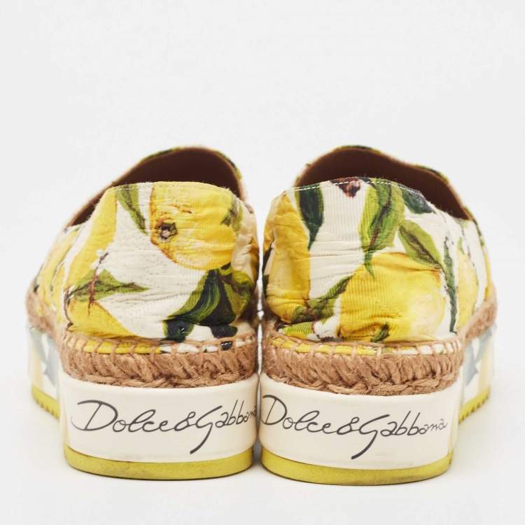 Pre Owned Dolce & Gabbana Multicolor Brocade Fabric Platform Espadrilles Size 39