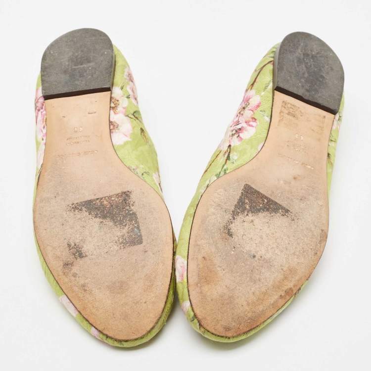 Pre Owned Dolce & Gabbana Multicolor Floral Print Brocade Flat Smoking Slippers Size 36