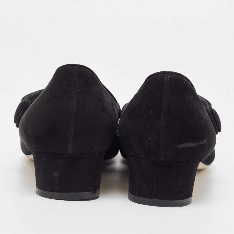 Pre Owned Dolce & Gabbana Black Suede Mary Jane Pumps Size 40