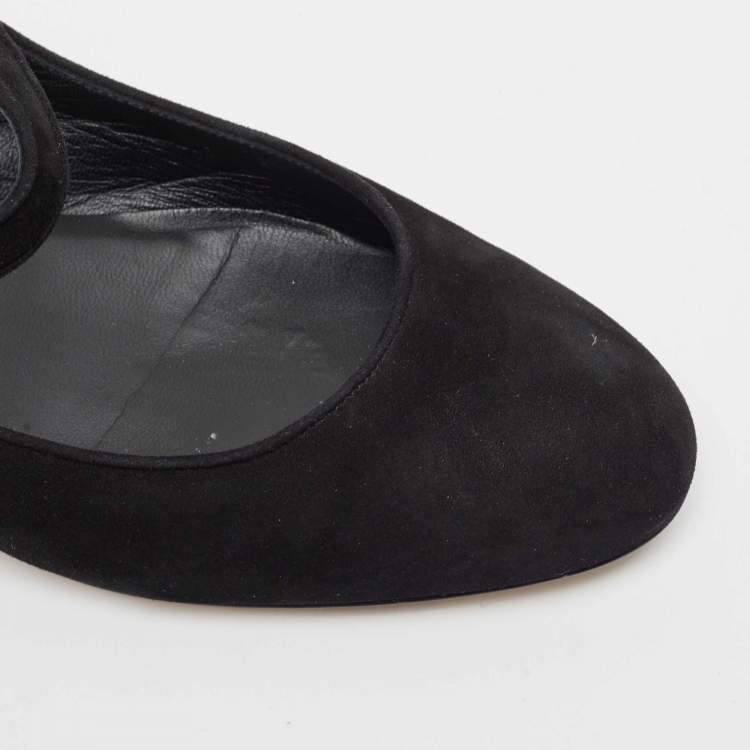 Pre Owned Dolce & Gabbana Black Suede Mary Jane Pumps Size 40