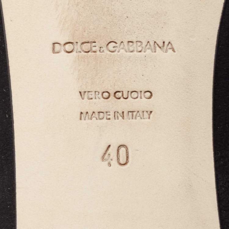 Pre Owned Dolce & Gabbana Black Suede Mary Jane Pumps Size 40