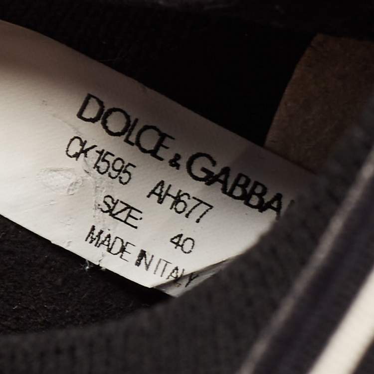 Pre Owned Dolce & Gabbana Black Knit Fabric Sorrento Sneakers Size 40