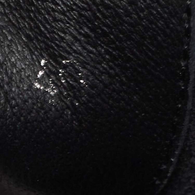 Pre Owned Dolce & Gabbana Black/White Leather Portofino Low Top Sneakers Size 40