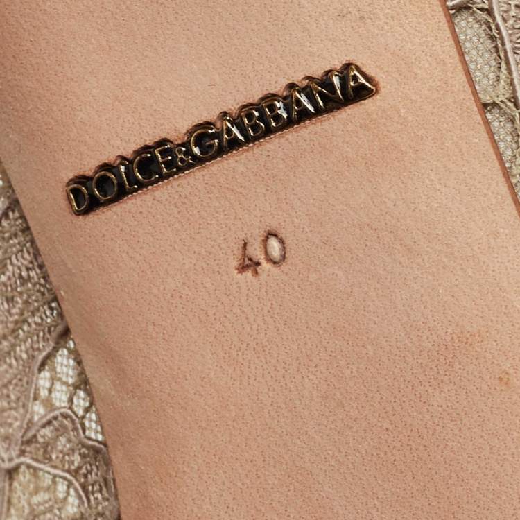 Pre Owned Dolce & Gabbana Beige Lace Belluci Pumps Size 40
