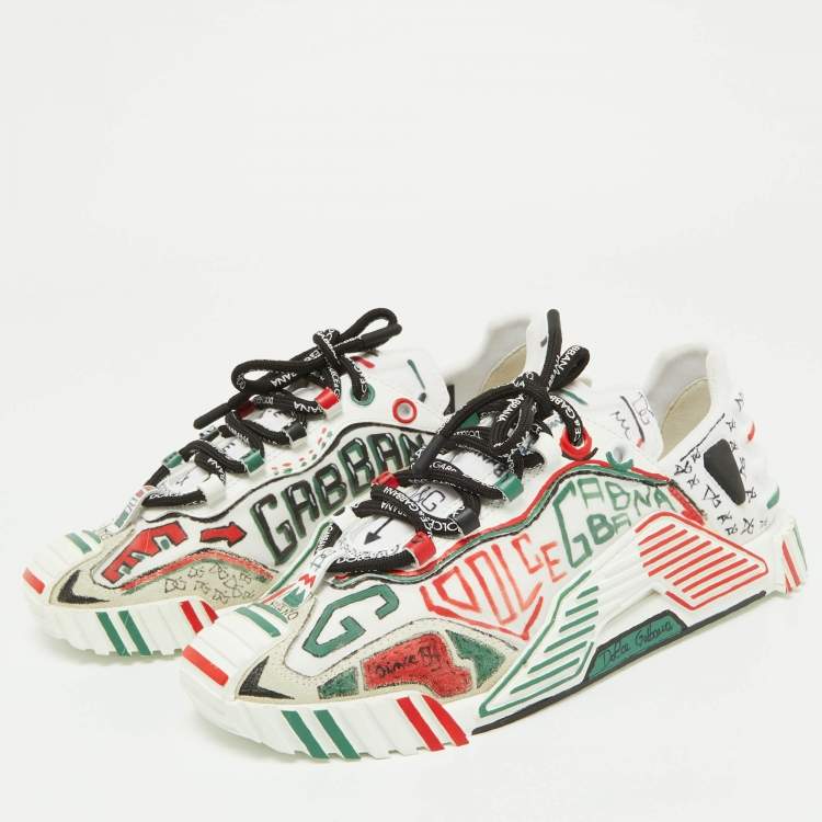 Pre Owned Dolce & Gabbana Multicolor Neoprene and Suede Miami Ns1 Low Top Sneakers Size 38
