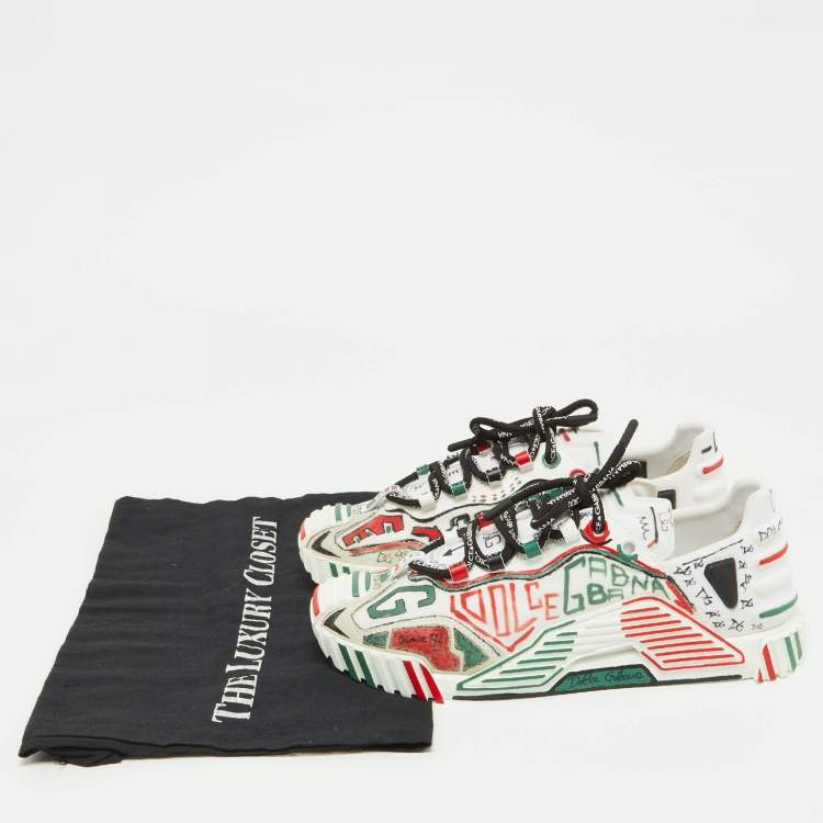 Pre Owned Dolce & Gabbana Multicolor Neoprene and Suede Miami Ns1 Low Top Sneakers Size 38