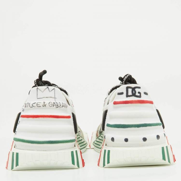 Pre Owned Dolce & Gabbana Multicolor Neoprene and Suede Miami Ns1 Low Top Sneakers Size 38