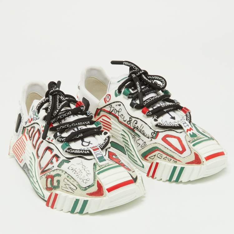 Pre Owned Dolce & Gabbana Multicolor Neoprene and Suede Miami Ns1 Low Top Sneakers Size 38