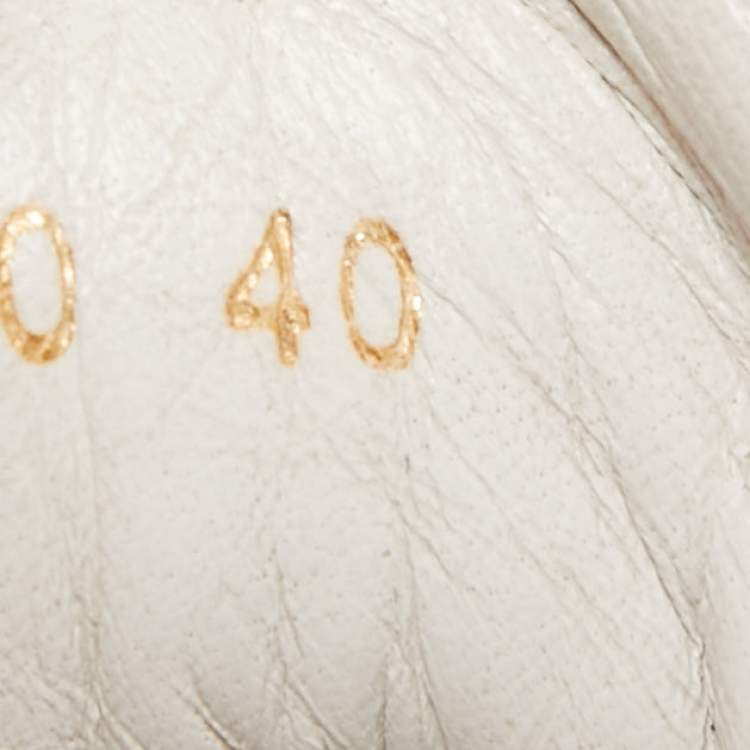 Pre Owned Dolce & Gabbana White Leather Embellished Low Top Sneakers Size 40