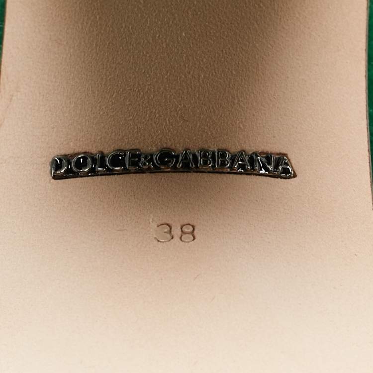 Pre Owned Dolce & Gabbana Green Velvet Keira Platform Ankle Wrap Sandals Size 38