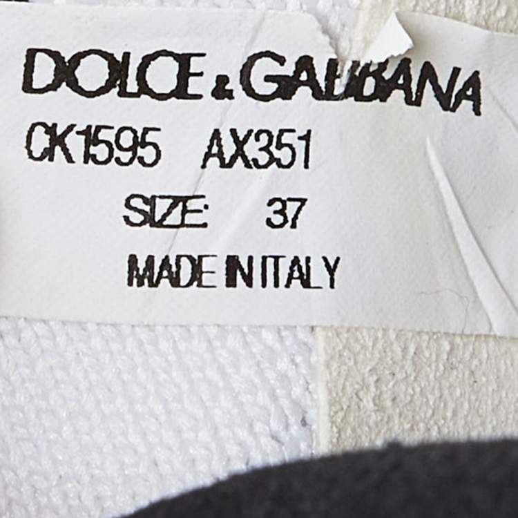 Pre Owned Dolce & Gabbana Tricolor Floral Print Canvas Sorrento Sneakers Size 37