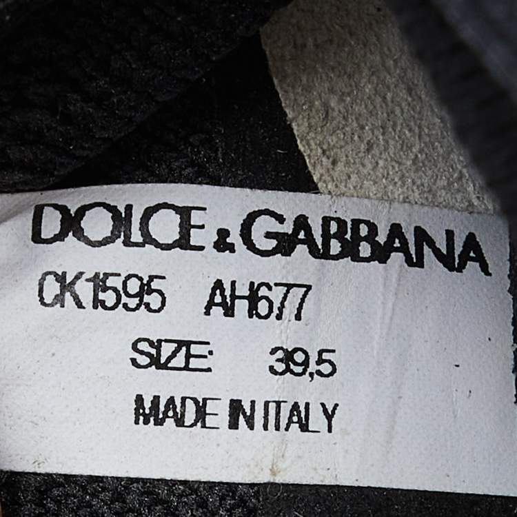 Pre Owned Dolce & Gabbana Black Knit Fabric Sorrento Sneakers Size 39.5