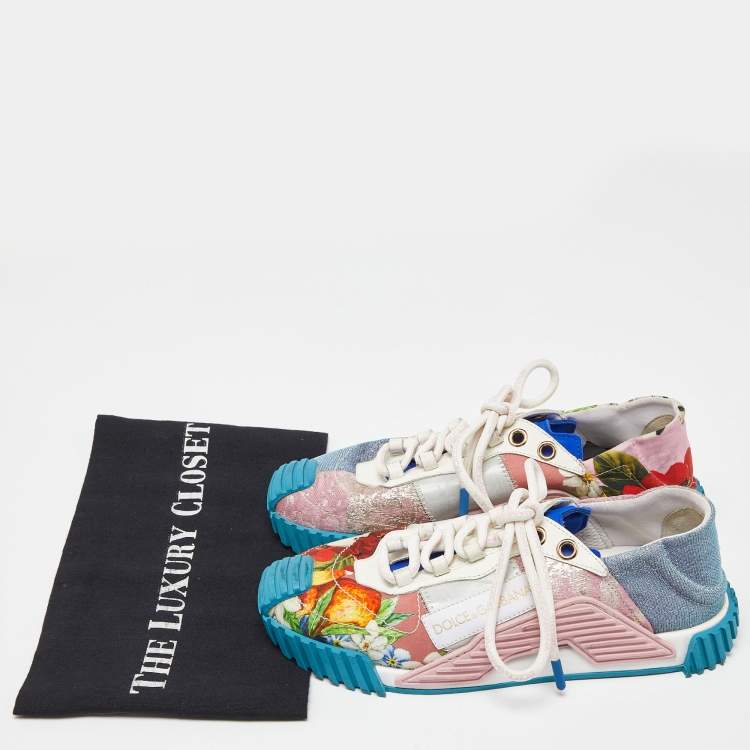 Pre Owned Dolce & Gabbana Multicolor Fabric NS1 Sneakers Size 38.5