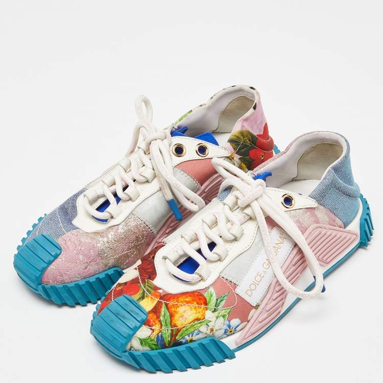 Pre Owned Dolce & Gabbana Multicolor Fabric NS1 Sneakers Size 38.5