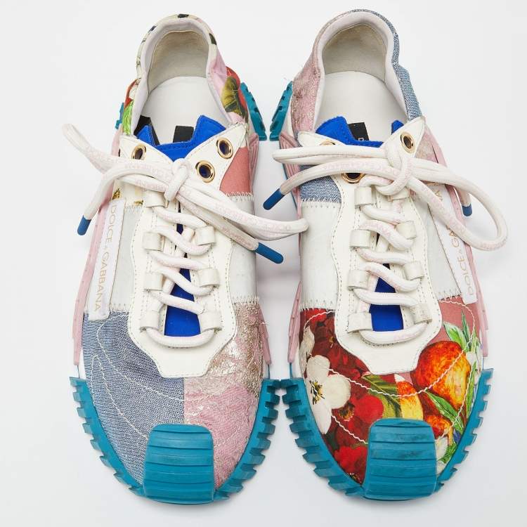 Pre Owned Dolce & Gabbana Multicolor Fabric NS1 Sneakers Size 38.5