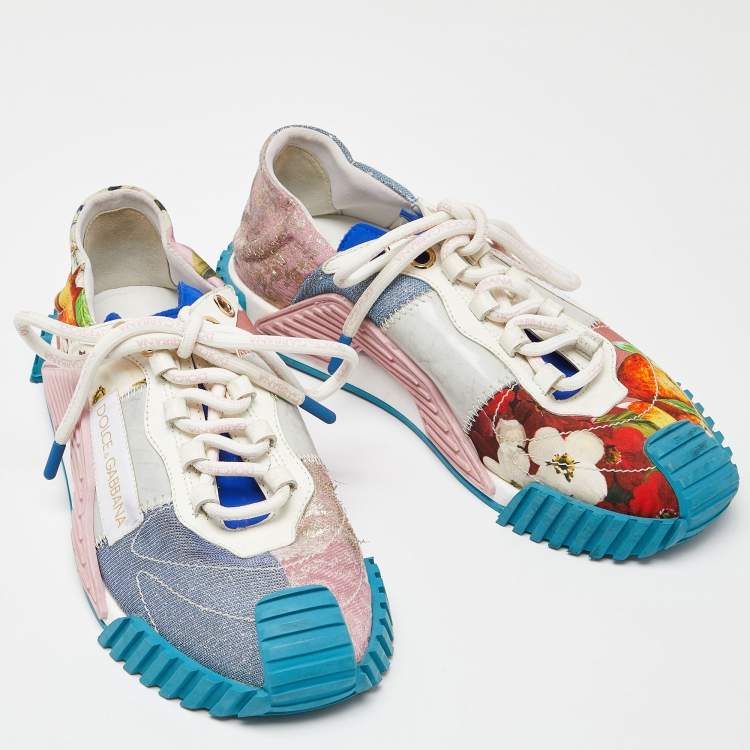 Pre Owned Dolce & Gabbana Multicolor Fabric NS1 Sneakers Size 38.5