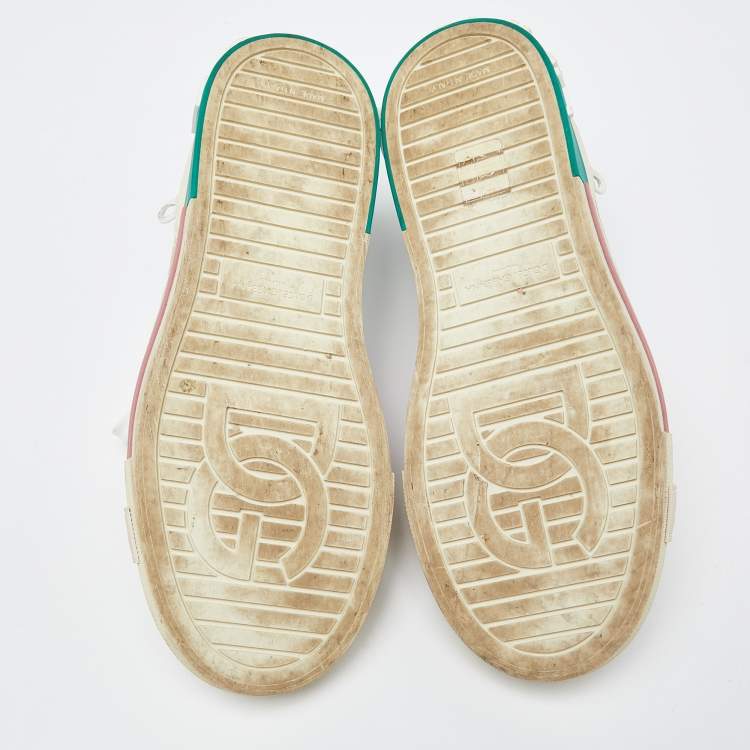 Pre Owned Dolce & Gabbana Multicolor Leather and Suede Custom 2.Zero Sneakers Size 38