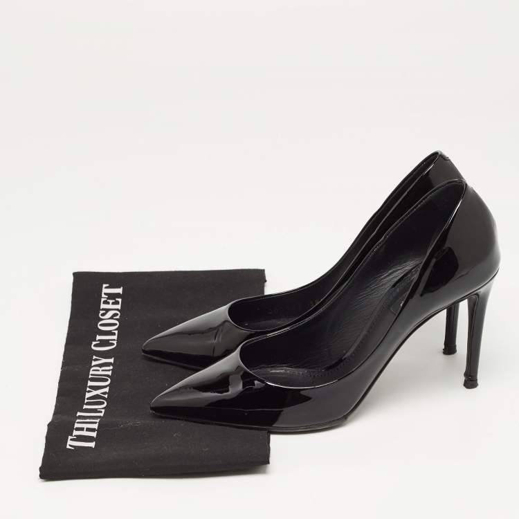 Pre Owned Dolce & Gabbana Black Patent Leather Pointed Toe Pumps Size 38.5