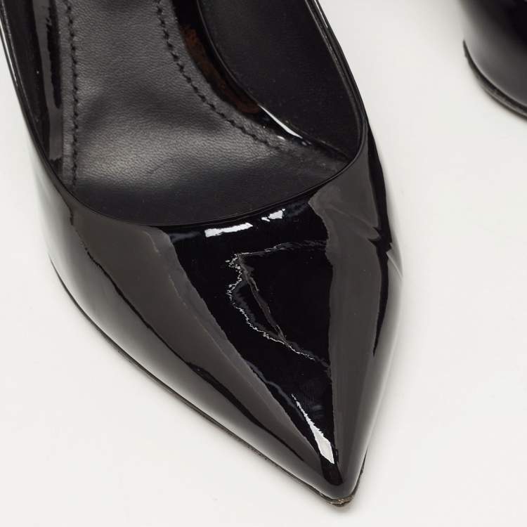 Pre Owned Dolce & Gabbana Black Patent Leather Pointed Toe Pumps Size 38.5