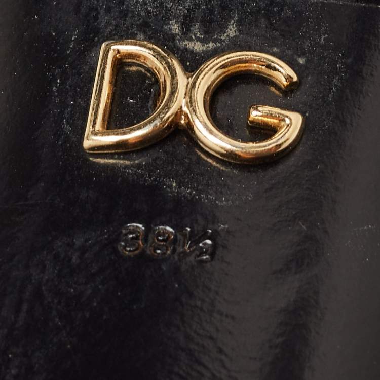 Pre Owned Dolce & Gabbana Black Patent Leather Pointed Toe Pumps Size 38.5