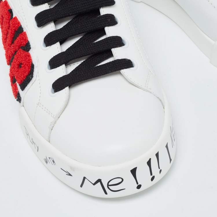 Pre Owned Dolce & Gabbana White Leather Portofino Sneakers Size 40