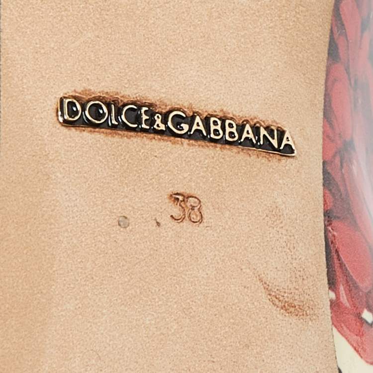 Pre Owned Dolce & Gabbana Multicolor Floral Print Patent Leather Pointed Toe Pumps Size 38