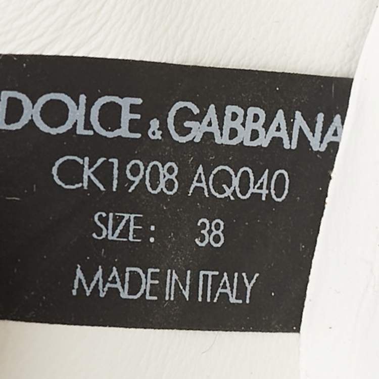 Pre Owned Dolce & Gabbana White Nylon and Leather Daymaster Sneakers Size 38