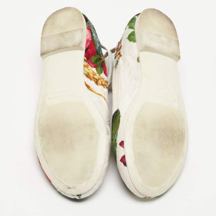 Pre Owned Dolce & Gabbana Multicolor Lurex Fabric Ballet Flats Size 38