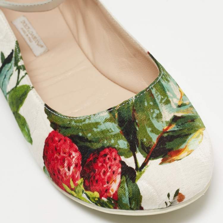 Pre Owned Dolce & Gabbana Multicolor Lurex Fabric Ballet Flats Size 38