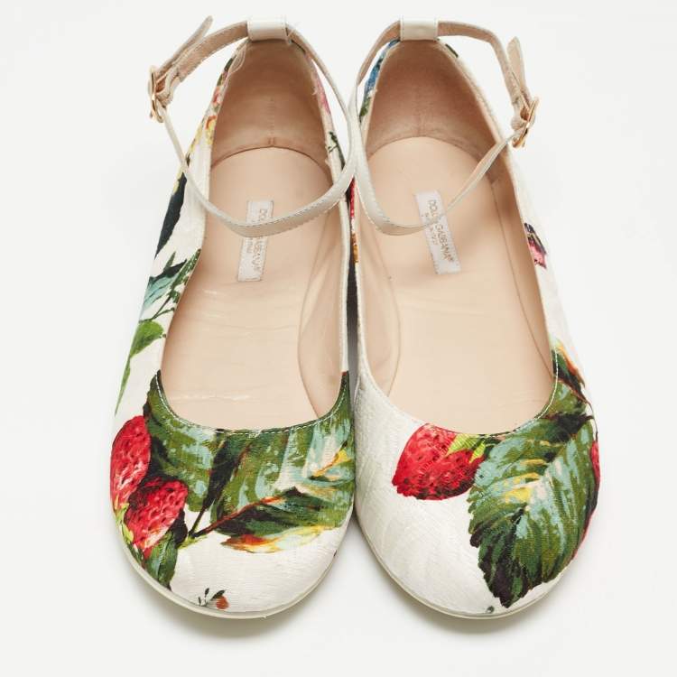 Pre Owned Dolce & Gabbana Multicolor Lurex Fabric Ballet Flats Size 38