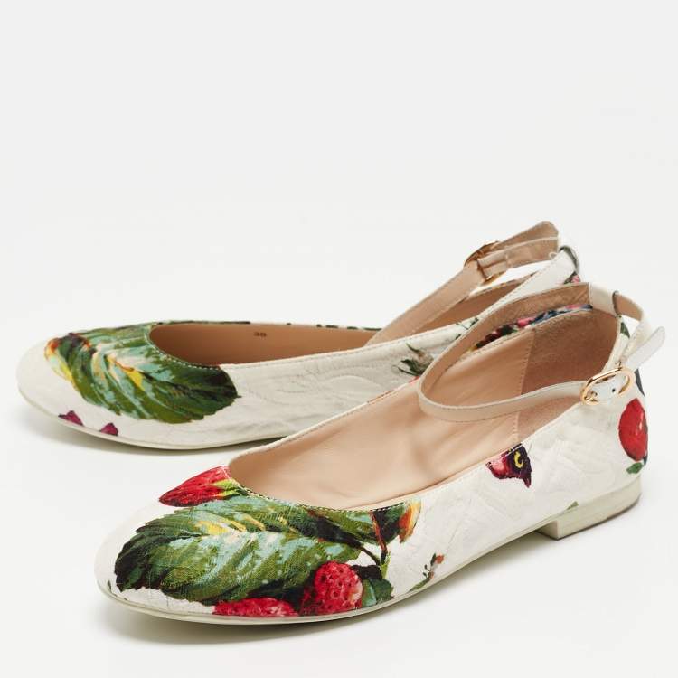 Pre Owned Dolce & Gabbana Multicolor Lurex Fabric Ballet Flats Size 38