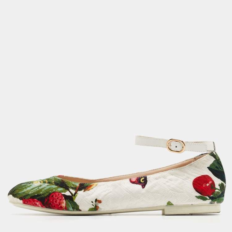 Pre Owned Dolce & Gabbana Multicolor Lurex Fabric Ballet Flats Size 38