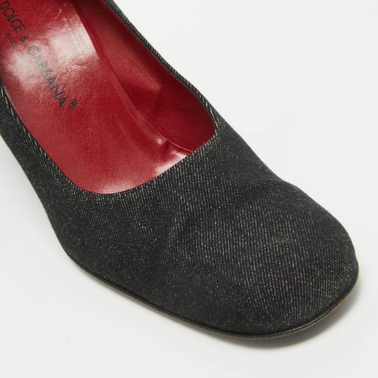 Pre Owned Dolce & Gabbana Black Denim Pumps Size 38