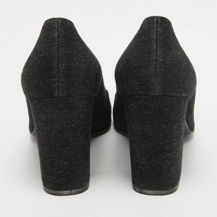 Pre Owned Dolce & Gabbana Black Denim Pumps Size 38
